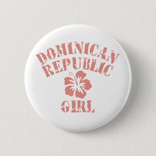 Dominican Republic Pink Girl 2 Inch Round Button