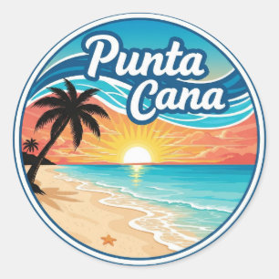 Dominican Republic Punta Cana Beach Travel Classic Round Sticker