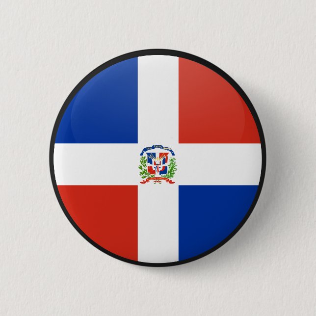 Dominican Republic quality Flag Circle 2 Inch Round Button (Front)