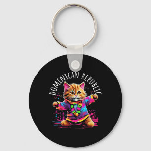 Dominican Republic Quirky Funny Colourful Dancing  Keychain