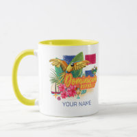 Dominican Republic Retro Caribbean Island Parrot
