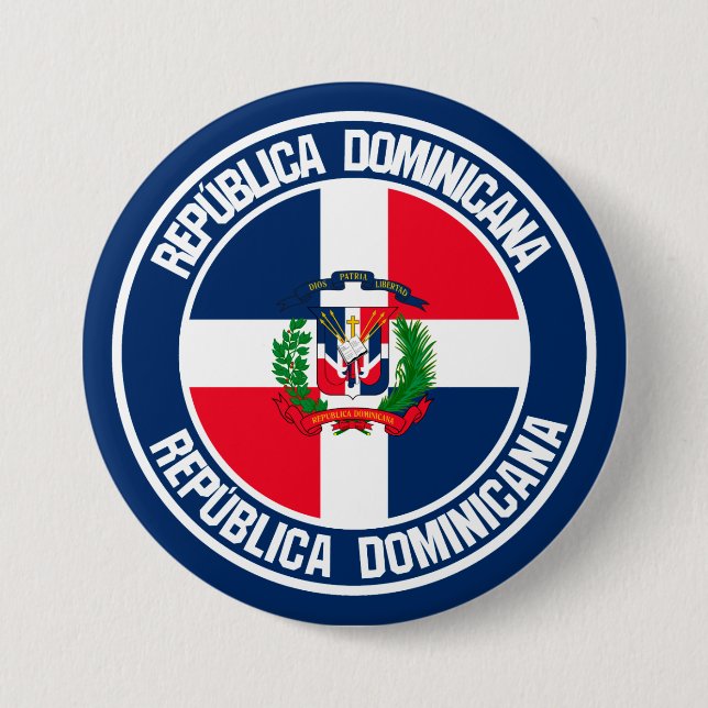 Dominican Republic Round Emblem 3 Inch Round Button (Front)