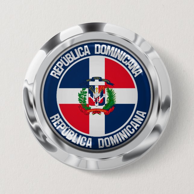 Dominican Republic Round Emblem 3 Inch Round Button (Front)