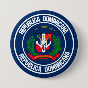 Dominican Republic Round Emblem 3 Inch Round Button