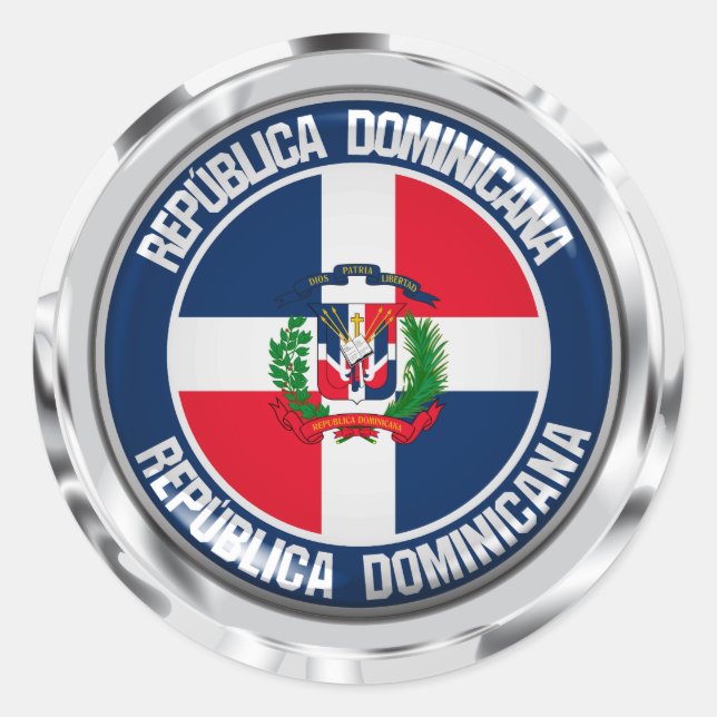 Dominican Republic Round Emblem Classic Round Sticker (Front)