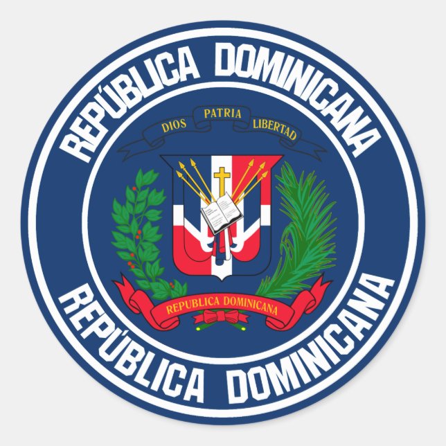 Dominican Republic Round Emblem Classic Round Sticker (Front)