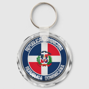 Dominican Republic Round Emblem Keychain