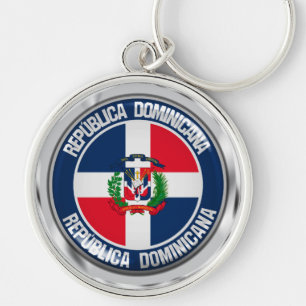 Dominican Republic Round Emblem Keychain