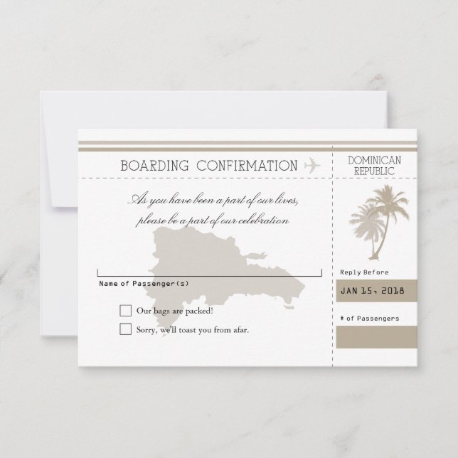 Dominican Republic RSVP Palm Tree Card (Front)