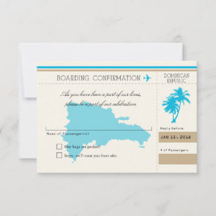 Dominican Republic RSVP Palm Tree Card