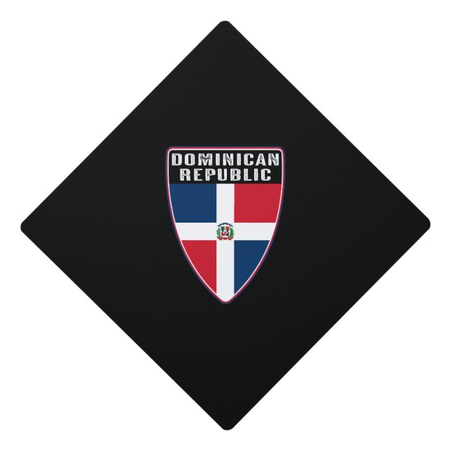 Dominican Republic Shield Graduation Cap Topper (Front)