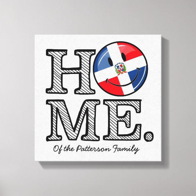 Dominican Republic Smiling Flag Housewarming Canvas Print (Front)