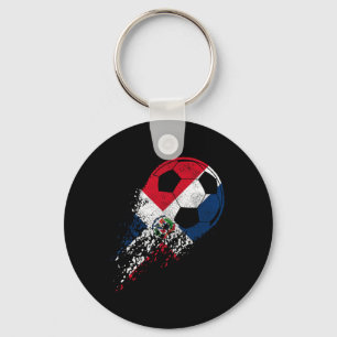 Dominican Republic Soccer Flag Pride Soccer Player Keychain