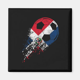 Dominican Republic Soccer Flag Pride Soccer Player Magnet