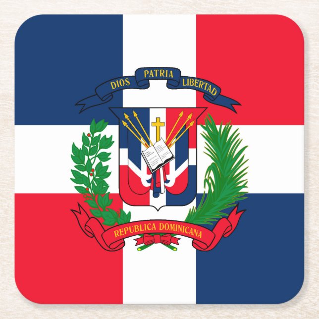 Dominican Republic Square Paper Coaster (Front)