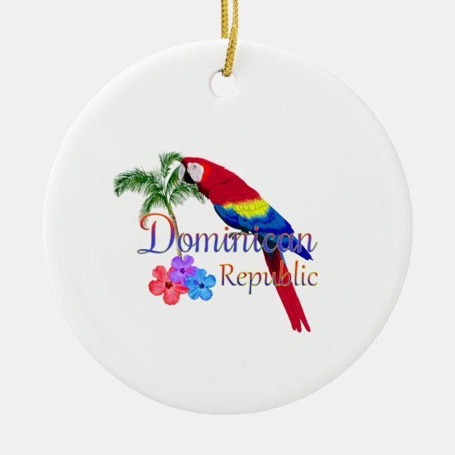 Dominican Republic Tropical Ceramic Ornament (Front)