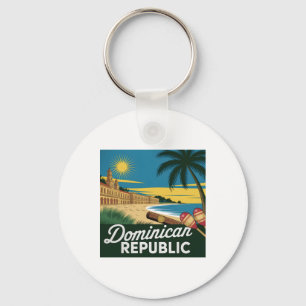 Dominican Republic Vintage Colonial Architecture F Keychain