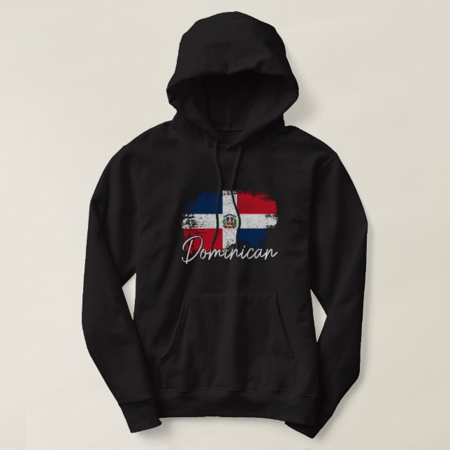 Dominican Republic Vintage Flag Dominican Pride Ro Hoodie (Design Front)