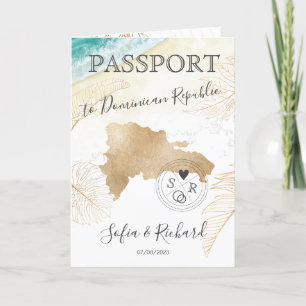 Dominican Republic Wedding Destination Passport Invitation