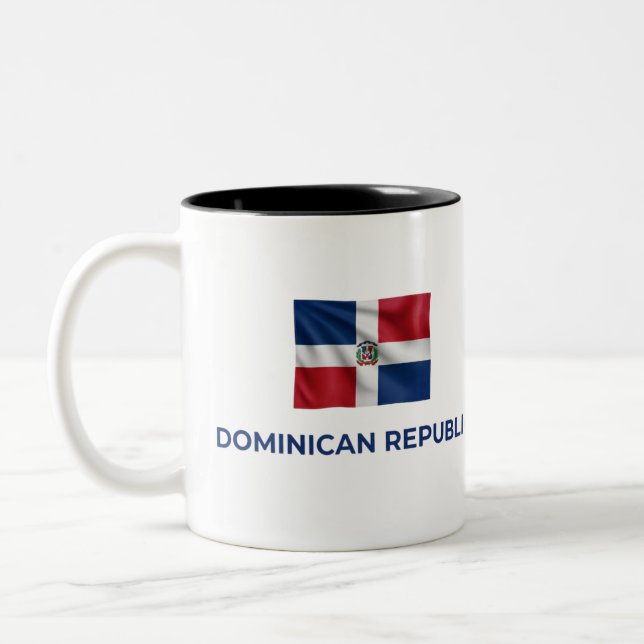 Dominican Simple Flag | Everyday Pride Two-Tone Coffee Mug (Left)