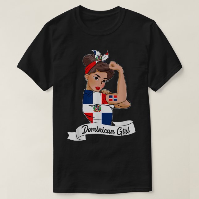 Dominicana Girl Flag RD Dominican Republic Women P T-Shirt (Design Front)