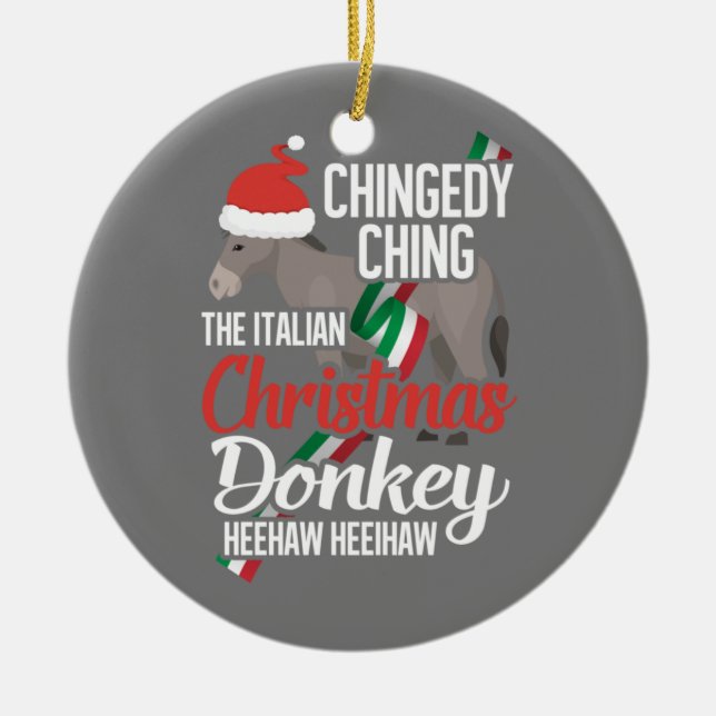Dominick The Christmas Donkey Italian Christmas Do Ceramic Ornament (Front)