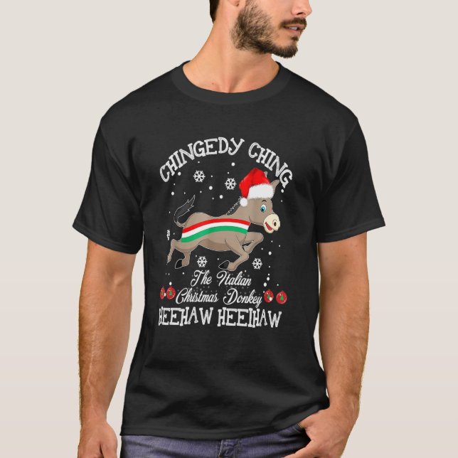 Dominick The Christmas Donkey Italian Donkey Chris T-Shirt (Front)