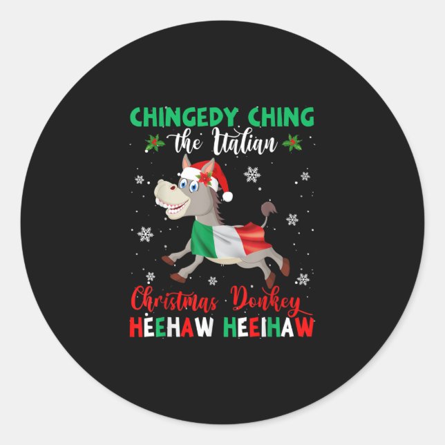 Dominick The Christmas Donkey-Italian Donkey Classic Round Sticker (Front)