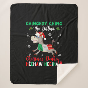 Dominick The Christmas Donkey-Italian Donkey Sherpa Blanket