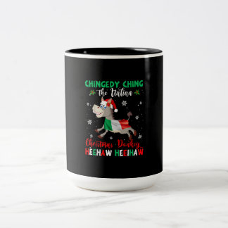 Dominick The Christmas Donkey-Italian Donkey Two-Tone Coffee Mug