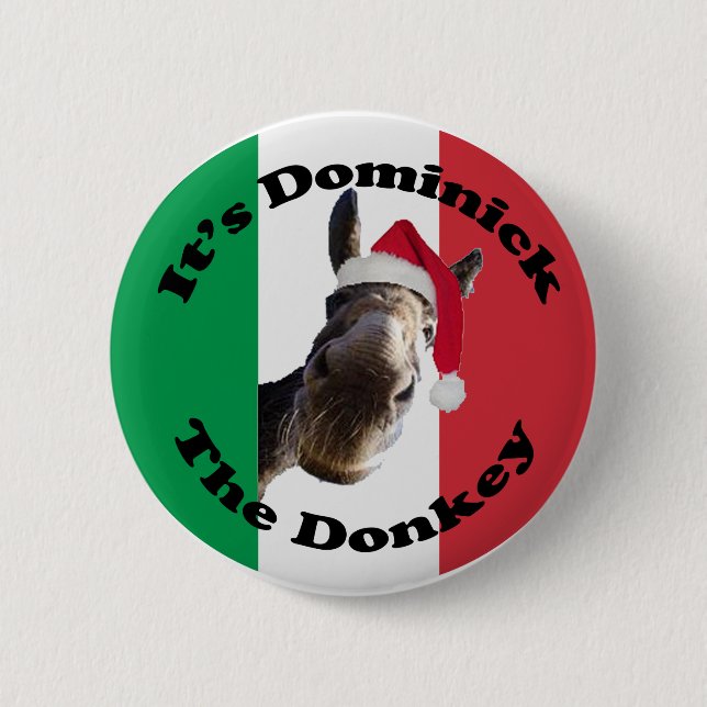 dominick the donkey 2 inch round button (Front)