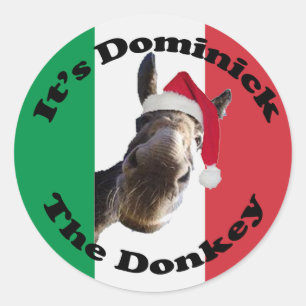 dominick the donkey classic round sticker