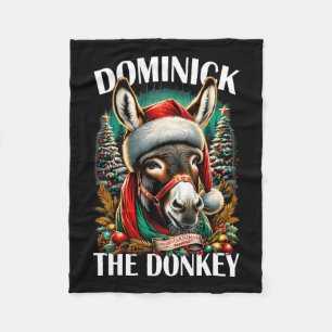 Dominick The Donkey Funny Christmas Italian Christ Fleece Blanket