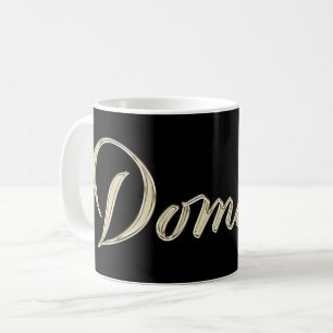 Dominik Name whitegold Tasse Teetasse Kaffetasse Coffee Mug