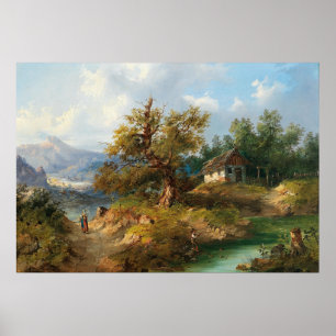 Dominik Schufried A Mountainous Landscape with... Poster