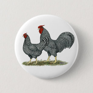 Dominique Chickens 2 Inch Round Button