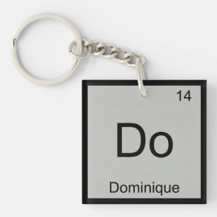 Dominique Name Chemistry Element Periodic Table Keychain