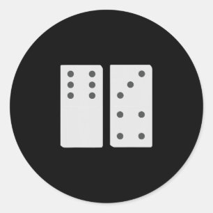 Domino 67 Matching Group Funny 6 And 7 Number Tile Classic Round Sticker