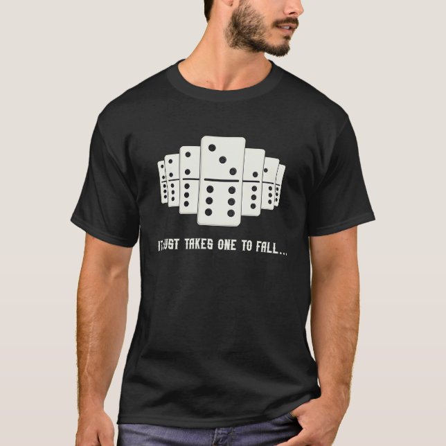 Domino Effect Falling Domino Tiles Retro Board Gam T-Shirt (Front)