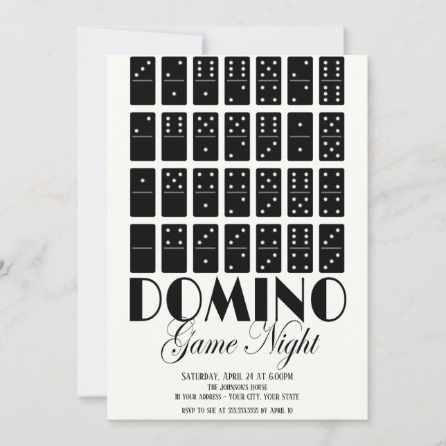 Domino Game Night Invitation (Devant)