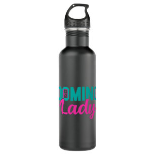 Domino Lady Dominoes Master Game Players 710 Ml Water Bottle