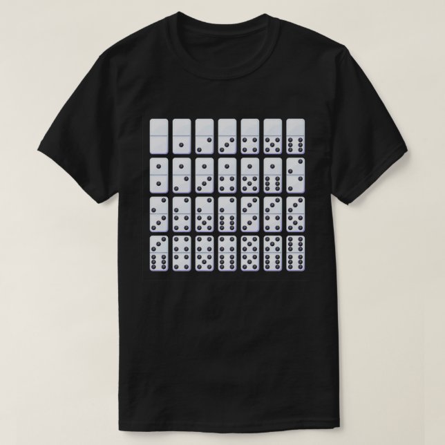 Domino Pieces Full Set of Dominoes Game Player fra T-Shirt (Design Front)