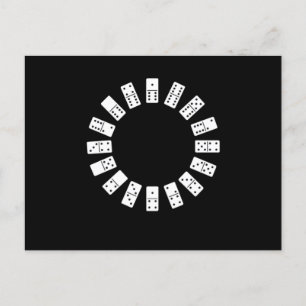 Domino Round Dominoes Tiles Puzzler Game Gift Postcard