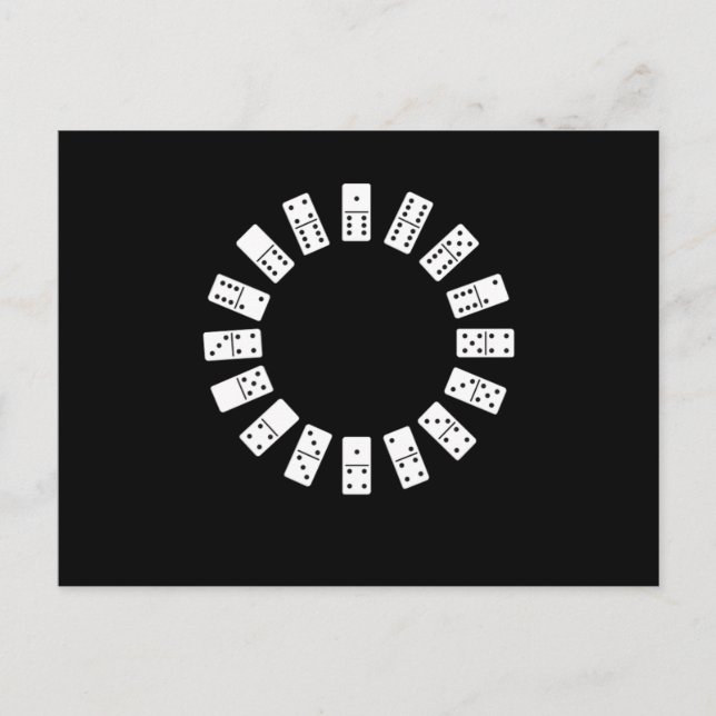 Domino Round Dominoes Tiles Puzzler Game Gift Postcard (Front)