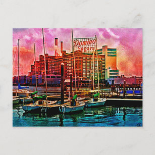 Domino Sugars at Dawn, Baltimore, Maryland Postcard