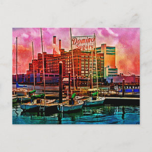 Domino Sugars at Dawn — Locust Point Baltimore Postcard