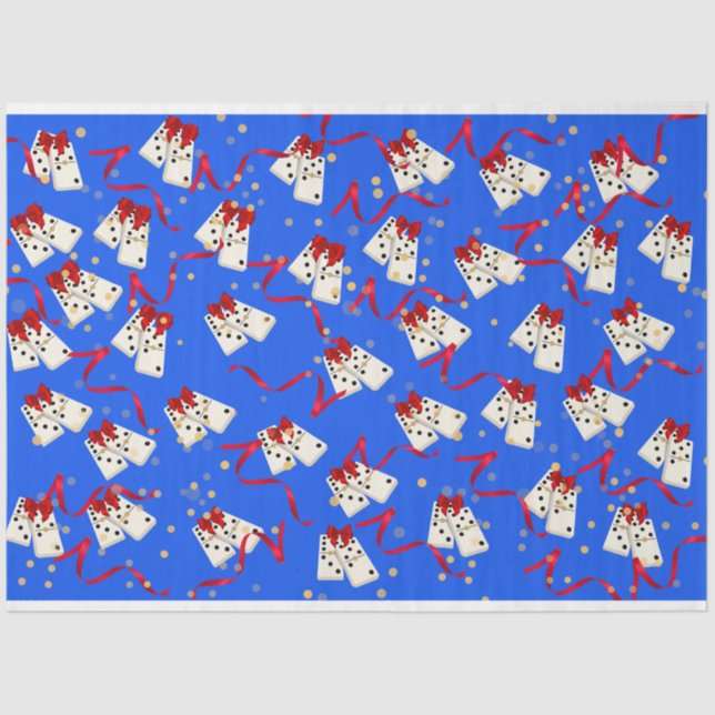Domino Themed Gift Wrapping - Christmas Tissue Paper (Front)