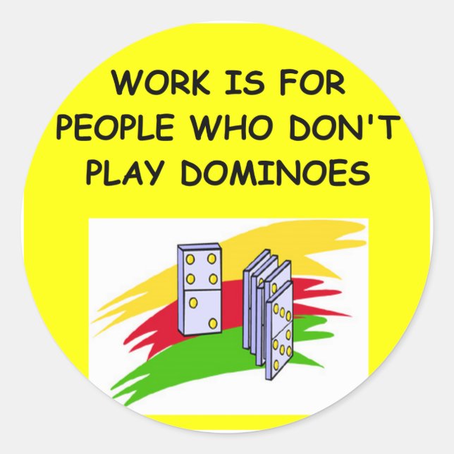 DOMINOES player Classic Round Sticker (Front)