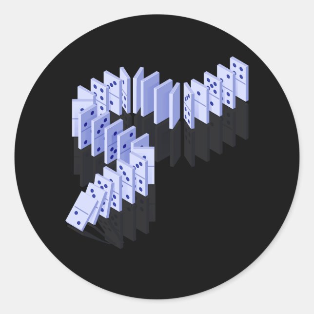 Dominoes Tiles Domino Player Dominoes Lover Strate Classic Round Sticker (Front)