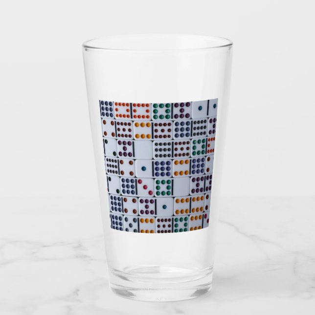 Dominos Numbers Game Glass (Front)